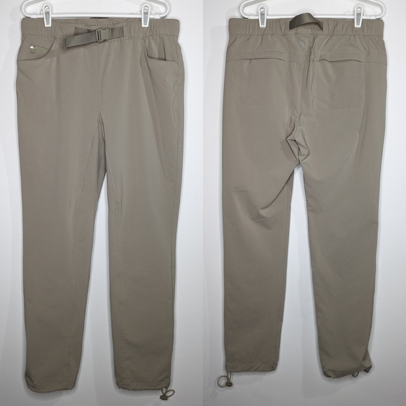 Eddie Bauer tan belted drawstring ankle pant 10 - Picture 1 of 13